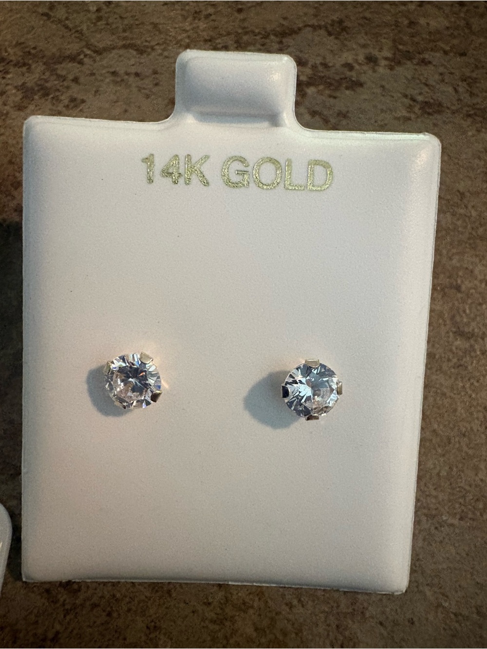 14K Real Gold stud earrings with moissanite diamonds